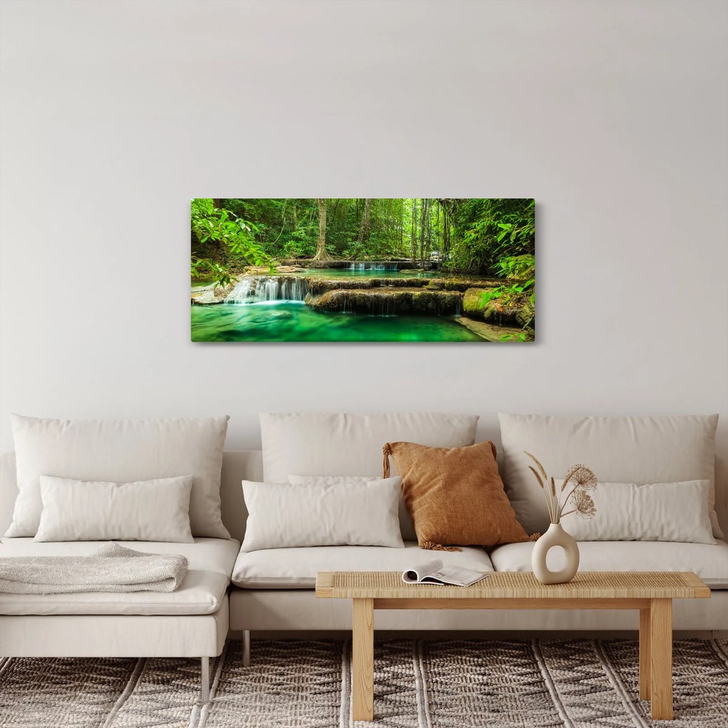 Kép - Zöld vízesés (120x50 cm)