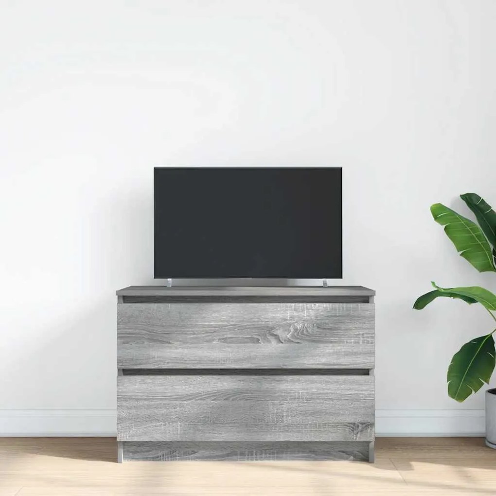 szürke sonoma színű szerelt fa TV-szekrény 80x35x54 cm