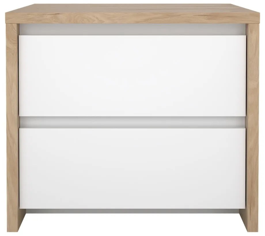 Fehér-natúr színű éjjeliszekrény Next – Tvilum