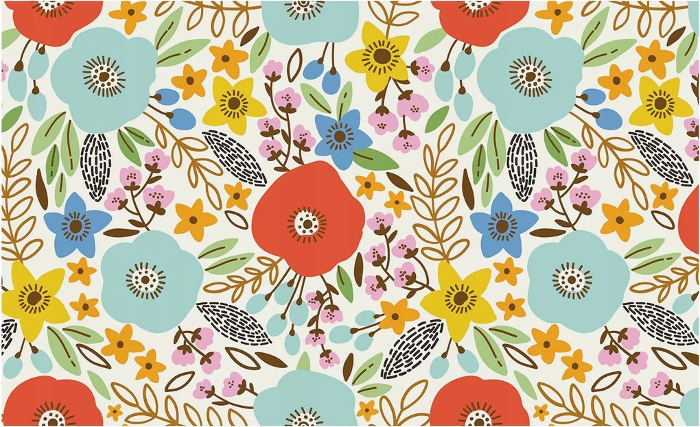 Flizelin tapéta falra Prémium virágmintás 416x254 Ragasztó