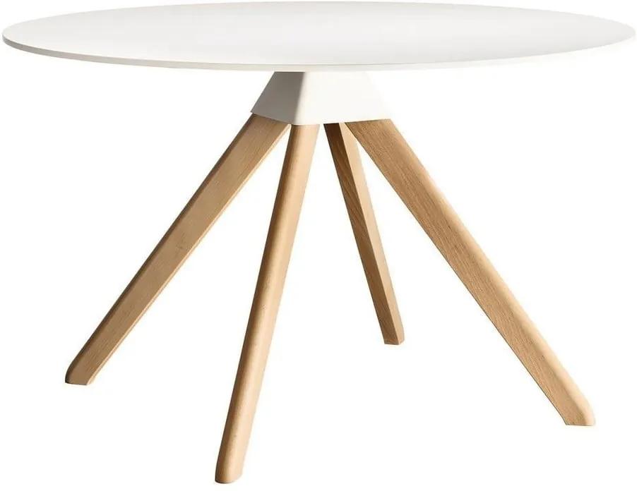 Cuckoo fehér étkezőasztal bükkfa lábakkal, ø 120 cm - Magis