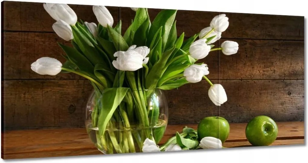 Vászonkép 60x30 Fehér tulipánok