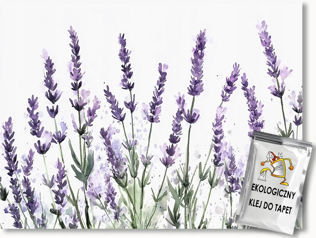 Fotótapéta Flizelina Akvarell Természet Virágok Gyógynövények Levendula 152,5x104 ragasztó