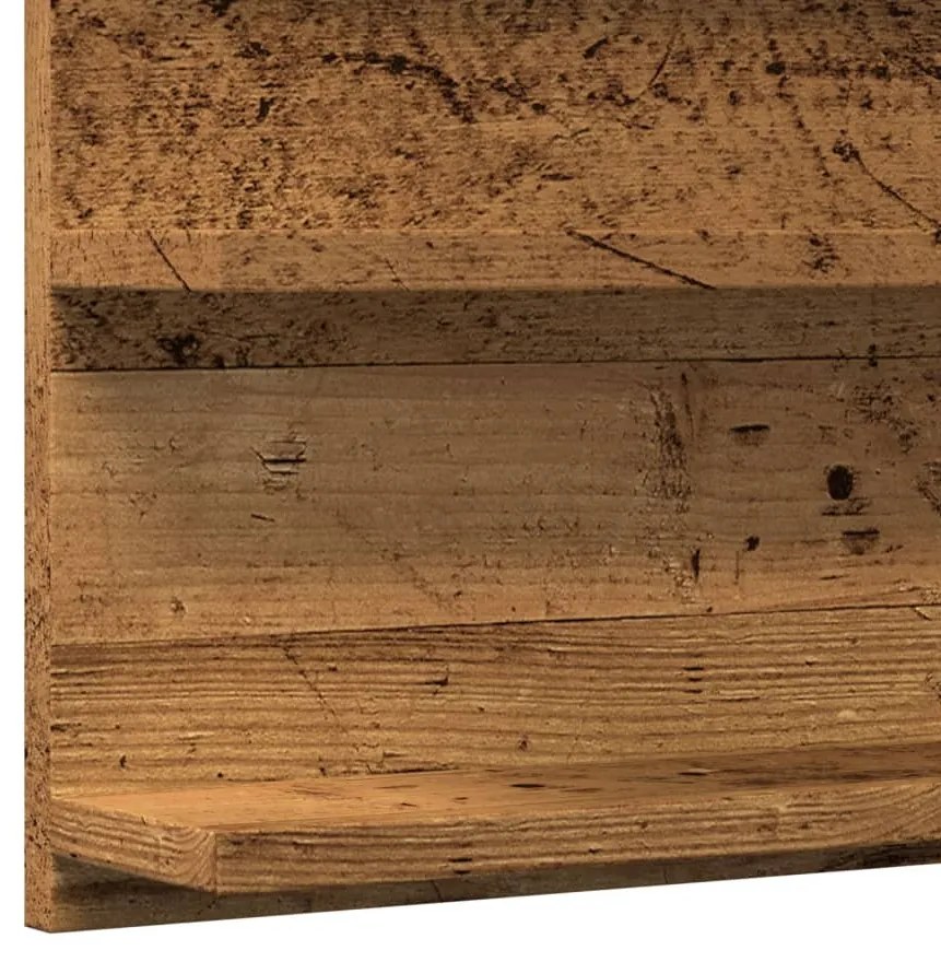 antik fa színű szerelt fa tükrös fürdőszobaszekrény 90x11x45 cm