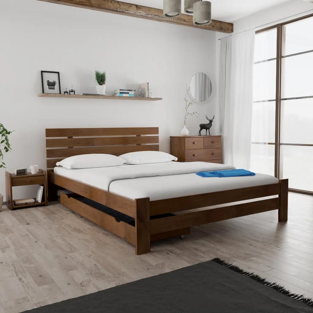 PARIS magasított ágy 120 x 200 cm, tölgyfa Ágyrács: Lamellás ágyrács, Matrac: Deluxe 10 cm matrac
