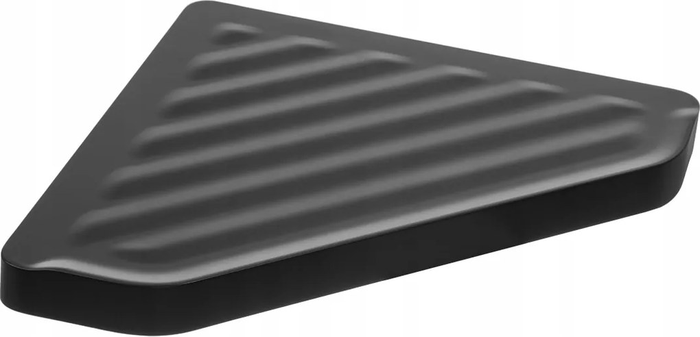 Fali sarokpolc fürdőszobába, 20,1x20,1x39 cm, lapos, fekete