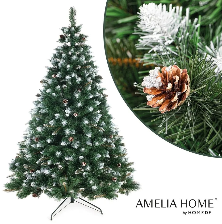 AmeliaHome Karácsonyfa fenyőtobozzal Lemmy, 120 cm, 120 cm