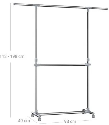 Mobil álló fogas LINEA, ezüstszínű