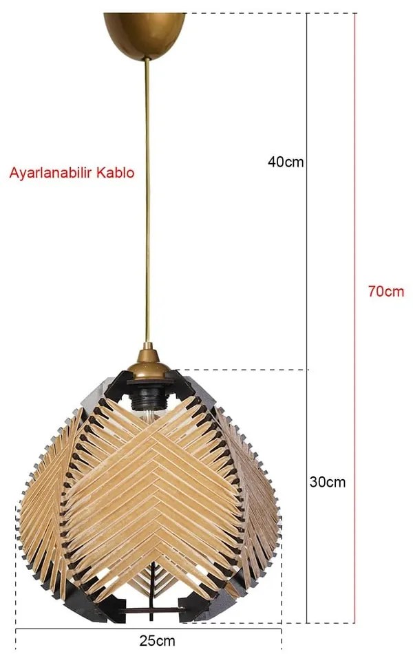 Fekete-bézs függőlámpa textil búrával ø 25 cm – Opviq lights