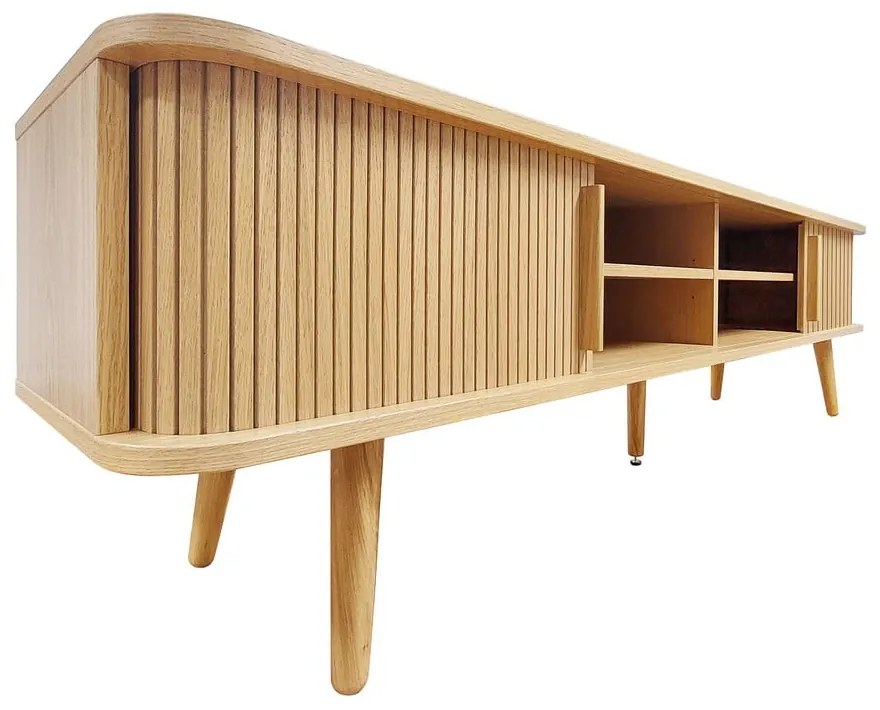 Natúr színű TV-állvány tölgyfa dekorral 178x50x40 cm Rove – Woodman