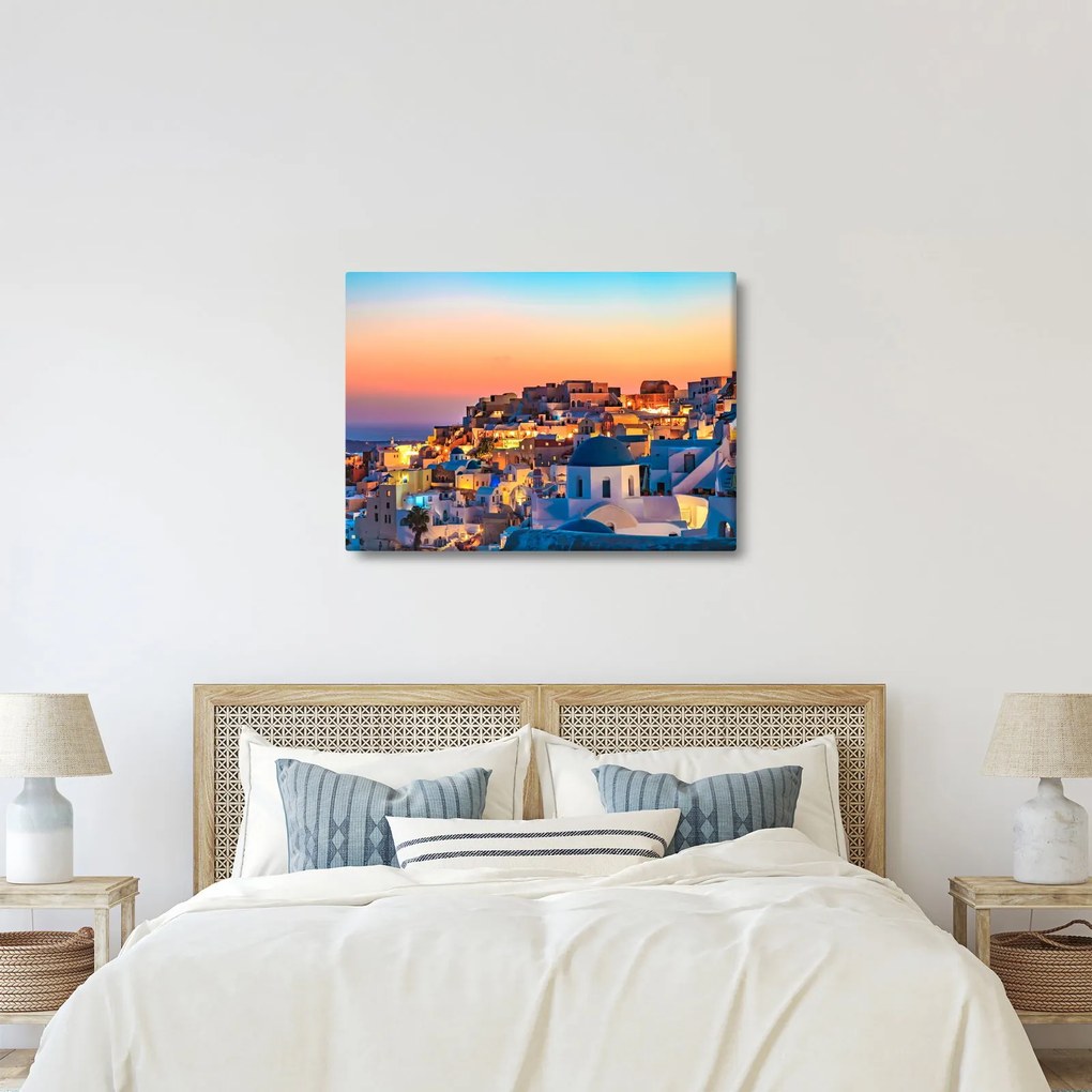 Kép - Santorini alkonyatkor (70x50 cm)