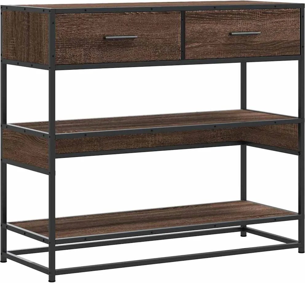 vidaXL barna tölgyszínű szerelt fa tálalóasztal 90x35x80 cm