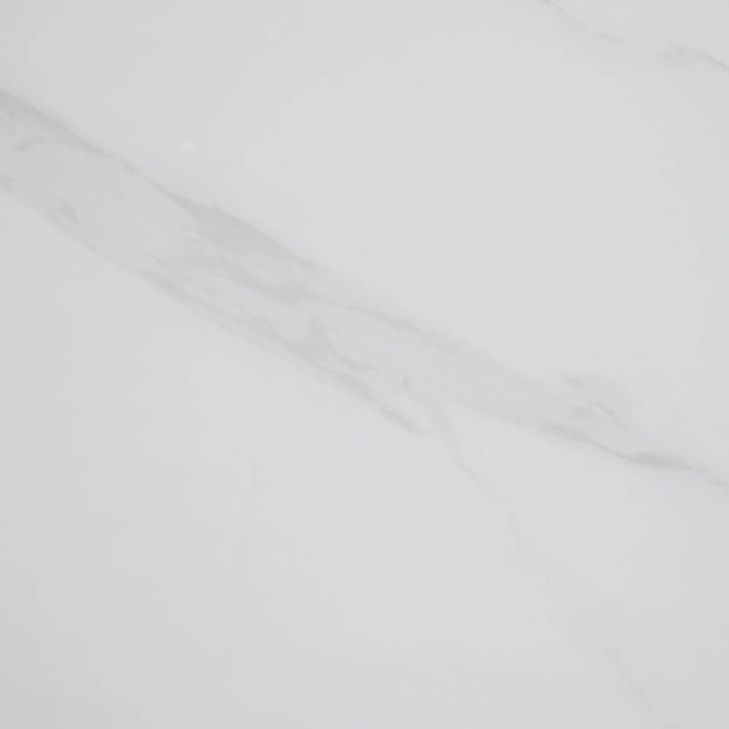 Étkezőasztal, fehér márvány/fekete, 160x80 cm, FLORENC TYP 2