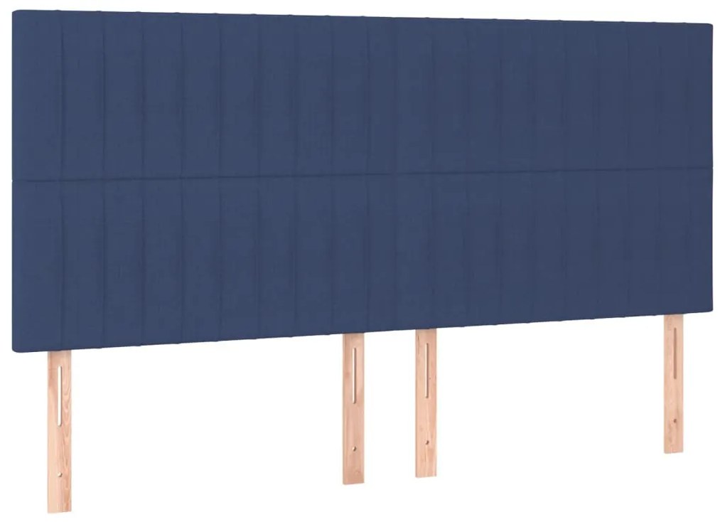 kék szövet LED-es fejtámla 200x5x118/128 cm
