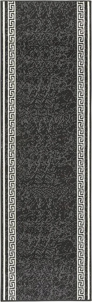 Szürke futószőnyeg rövid puha hajjal 80x500cm