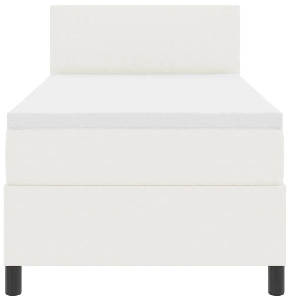 Box Spring Ágy matraccal Krém 80x200 cm Bordázott Szövet