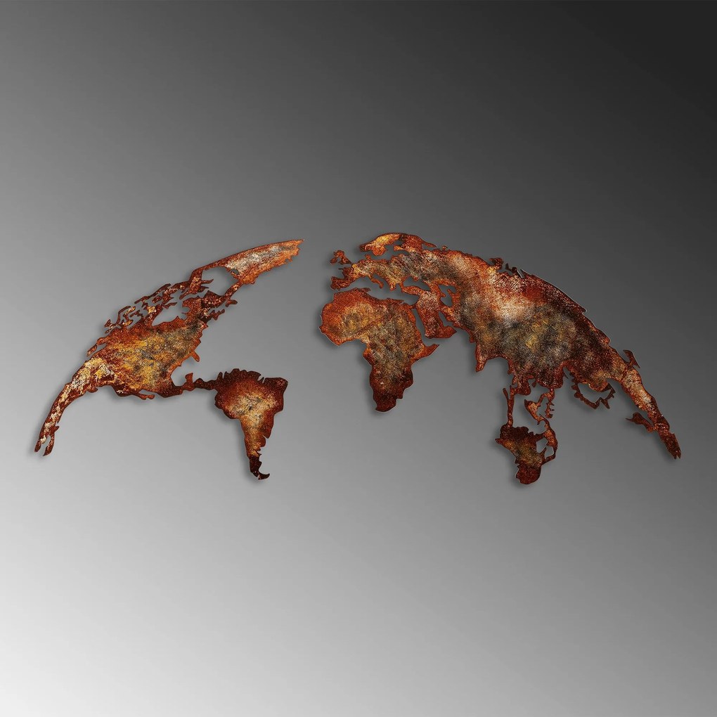 Fém fali dekoráció, World Map Medium - 1