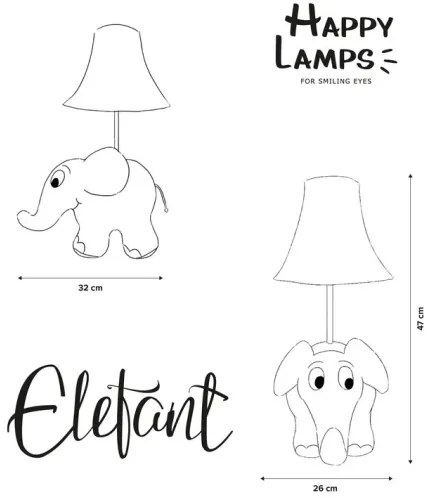 Happy Lamps - LED gyerek asztali lámpa ELEPHANT LED/5,4W/230V elefánt