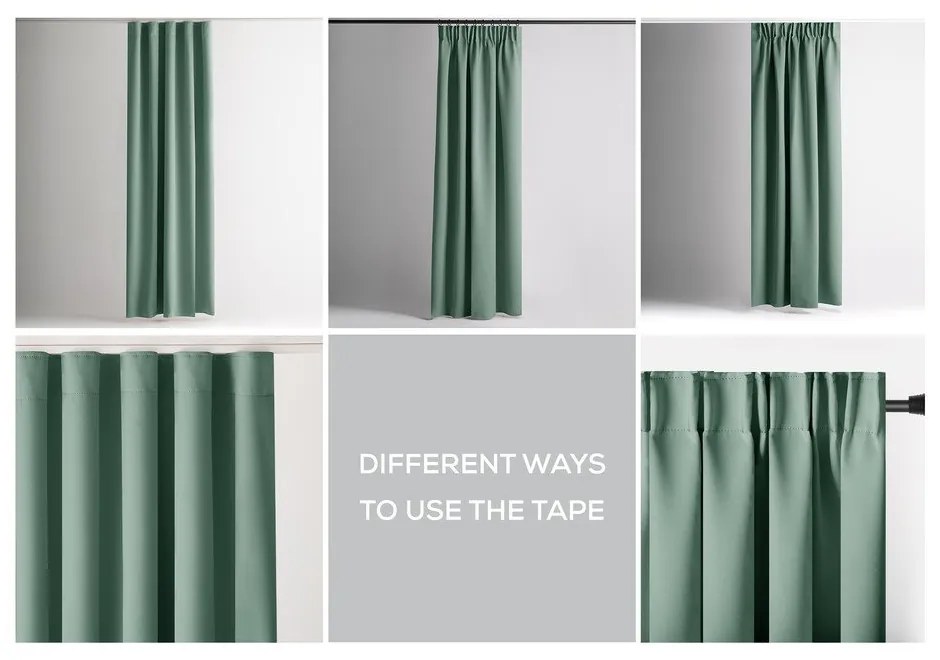 Világoszöld sötétítő termo függöny 140x270 cm Pleat – Restilo