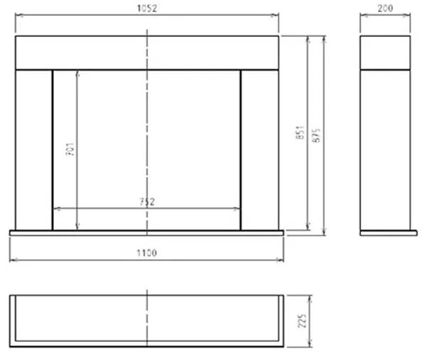 InFire - BIO Kandalló 87,5x110 cm 3kW fehér