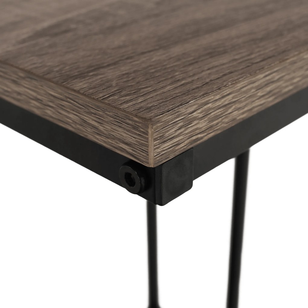 Konzolasztal, tölgy/fekete, KALA