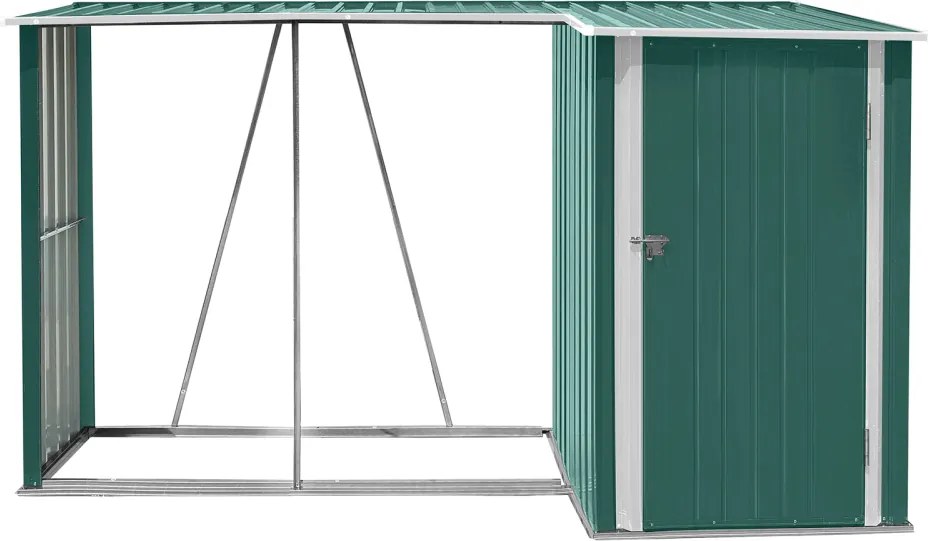 Fatároló fészerrel, 270x104x159 cm, sötétzöld, ARPOL TYP 2
