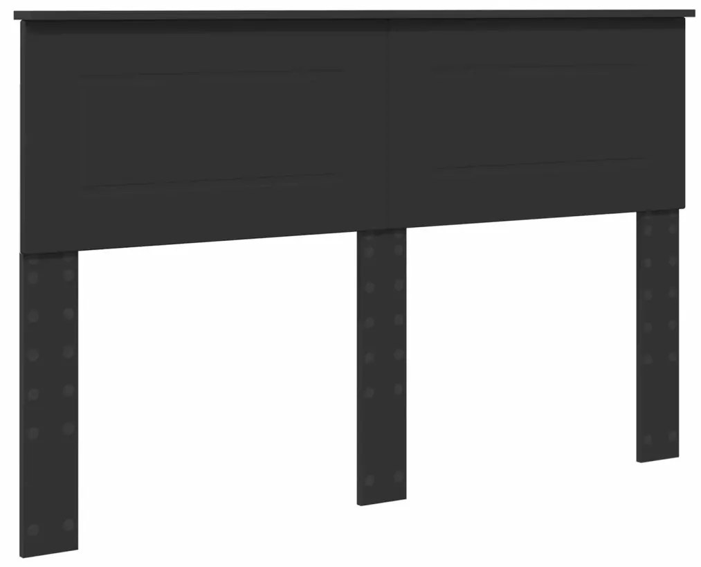 vidaXL Tárolós Ágy fejtámlával fiókkal Fekete 140 x 190 cm Faanyag