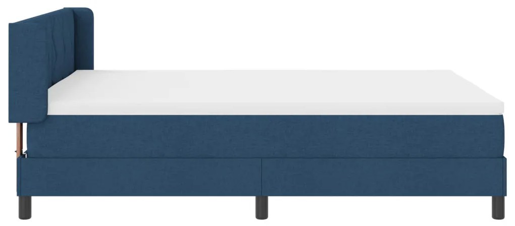 Boxspring Ágy Matrac Készlettel - Kék 140 x 190 cm, Szövet