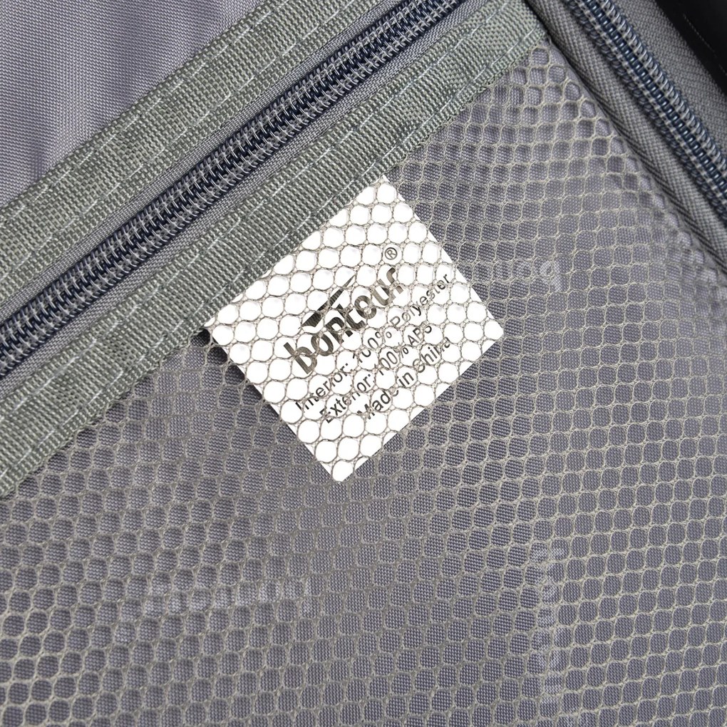 BONTOUR “wave” közepes duplakerekes gurulós bőrönd, fekete, m méretű