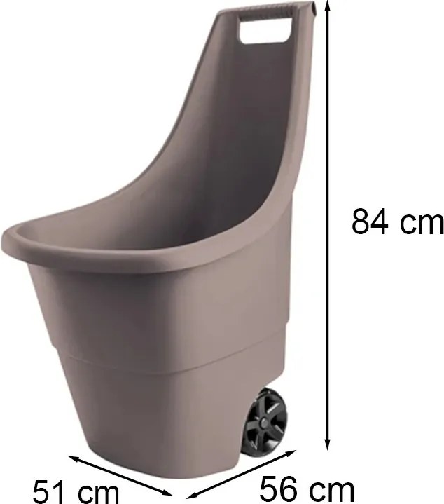 Easy go breeze műanyag kerti talicska 50l taupe