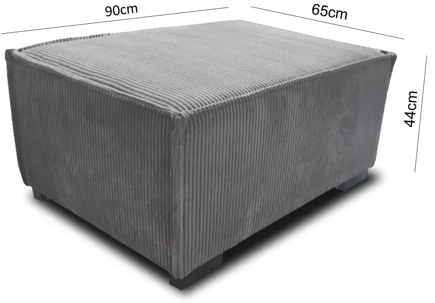 Fotel puffal SMART SET, sötétszürke
