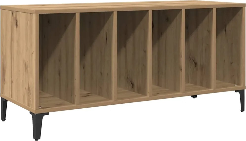 vidaXL kézműves tölgy színű szerelt fa hanglemezszekrény 100x38x48 cm