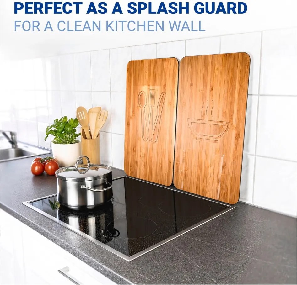 Edzett üveg tűzhely fedőlap szett 2 db-os 30x52 cm Lunch – Wenko