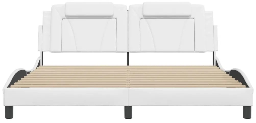 fehér műbőr ágykeret Viana matrac nélkül 180x200 cm