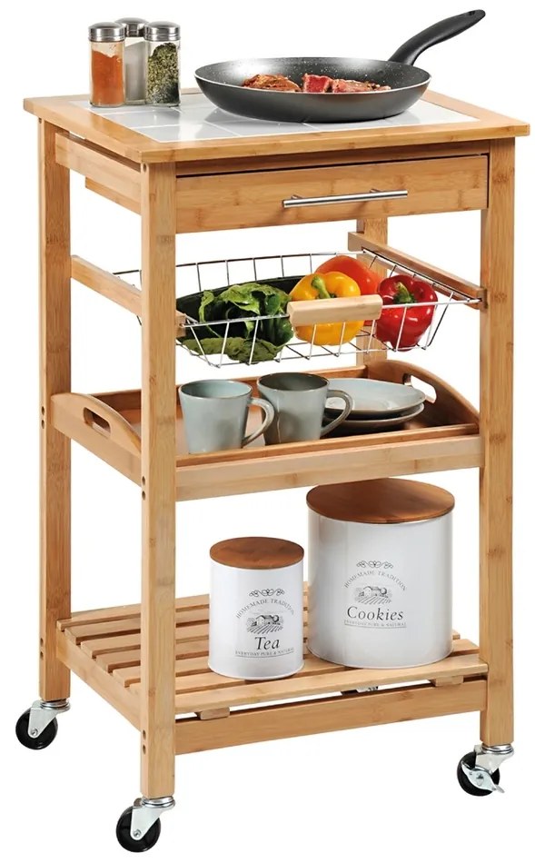 Kesper 25776 Konyhai kocsi munkalapokkal, 81 x 48x 38 cm