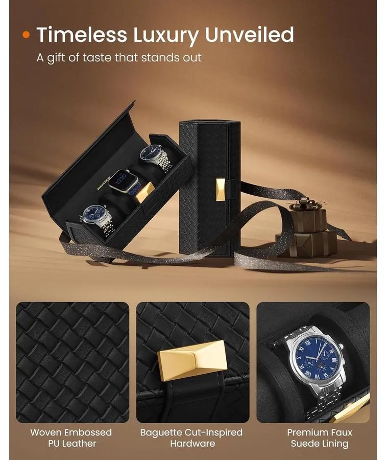 Utazó órarendező, órarendező rejtett tárolóval, fekete