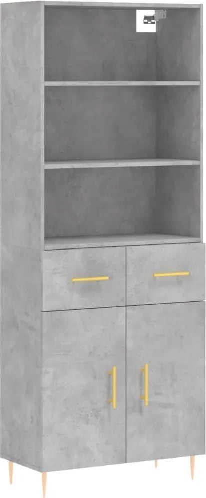 vidaXL betonszürke szerelt fa magasszekrény 69,5 x 34 x 180 cm