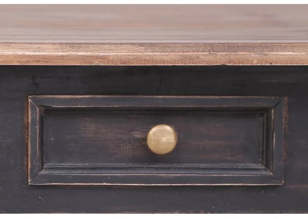 vidaXL tömör mahagóni fa íróasztal 3 fiókkal 117 x 57 x 75 cm