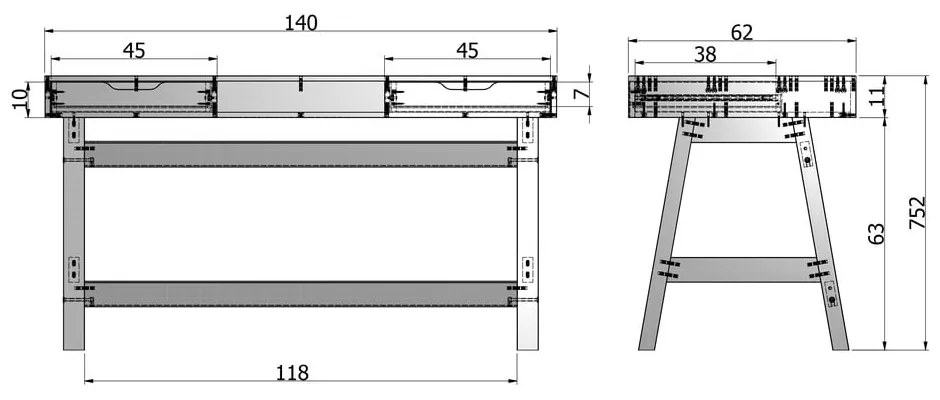 Nikki fehér íróasztal - WOOOD