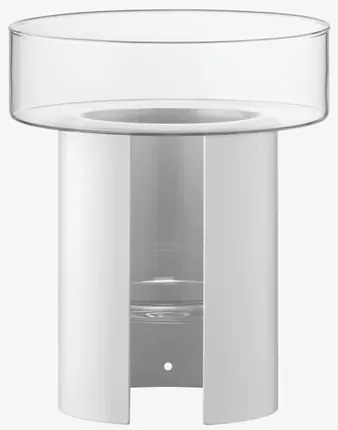 LSA International Terrazza virágcserép, h 22 cm, Ø19 cm, átlátszó/krétás fehér - LSA nemzetközi