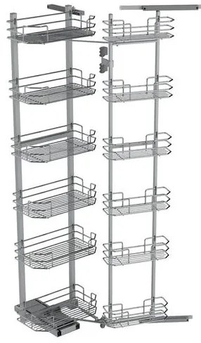Konyhai fémrács, kamravasalat, 600mm, króm, csillapított záródás, 12 kosár SIGE, Green Line 230A
