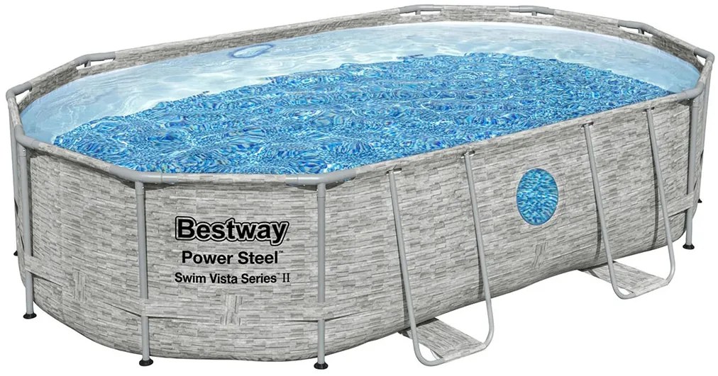 BESTWAY Power Steel Swim Vista fémvázas medence szett, 488 x 305 x 107 cm 56946