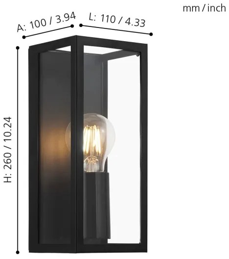 Eglo 99123 - AMEZOLA fürdőszobai fali lámpa 1xE27/60W/230V IP44