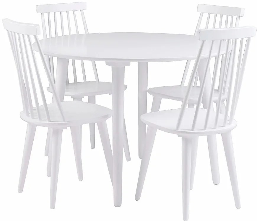 Lotte fehér kaucsukfa étkezőasztal, ⌀ 106 cm - Rowico