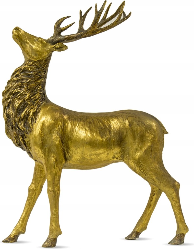 Szarvas rénszarvas arany karácsonyi figura a karácsonyfa alá