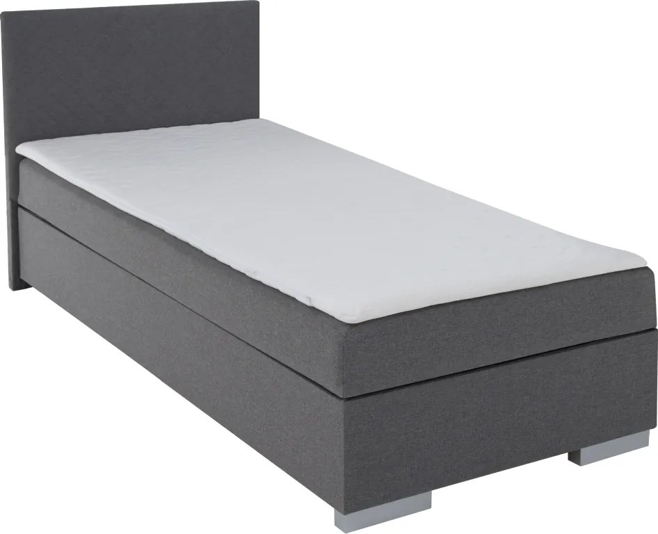 Boxspring ágy, egyszemélyes, szürke, 90x200, univerzális, ADARA