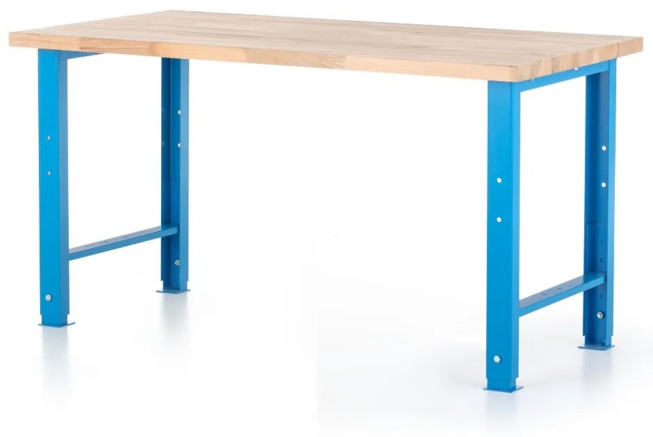 Állítható magasságú műhelyasztal Basic, 150 x 80 cm, kék - ral 5012