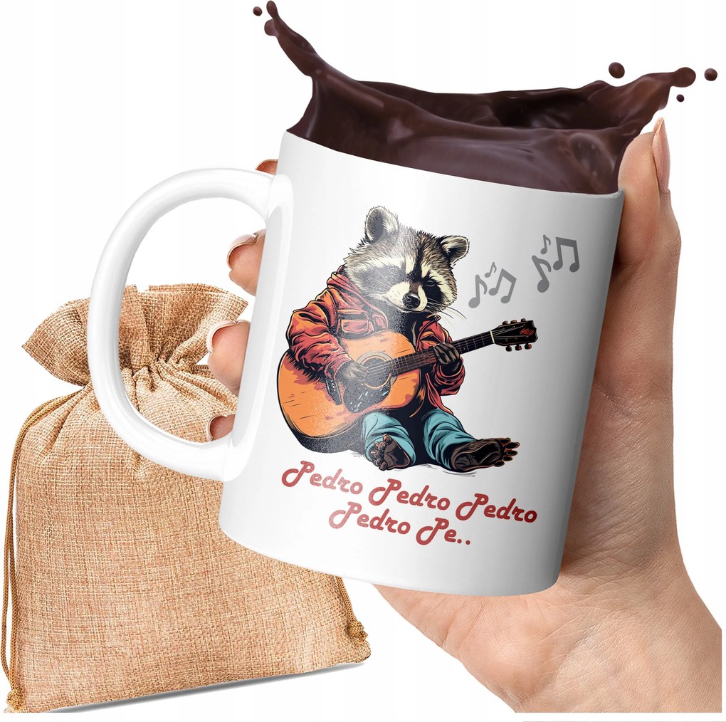 Nyomott Mintás Bögre Mosómedve Pedro Pedro Vicces Tik Tok 330 ML