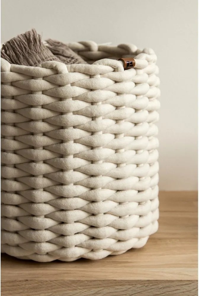 Textil tárolókosár ø 25x25 cm Peach Skin Round M – Bigso