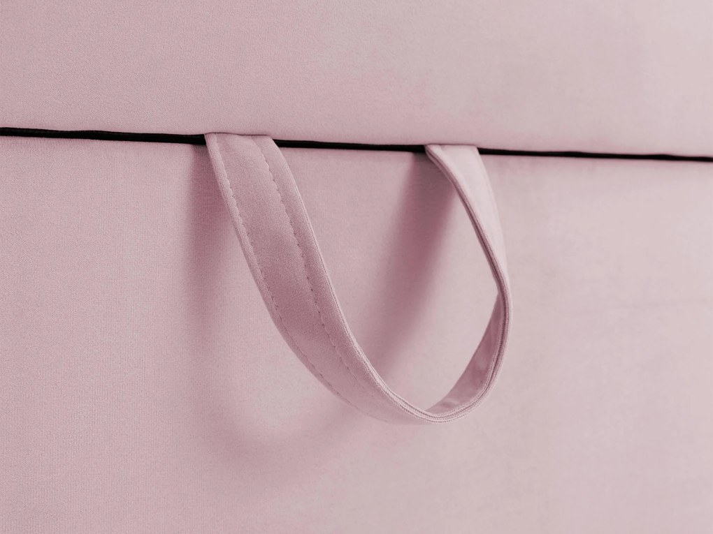 Wilsondo TEODOR saroktámlás heverő ágyneműtartóval 90x200 - rózsaszín